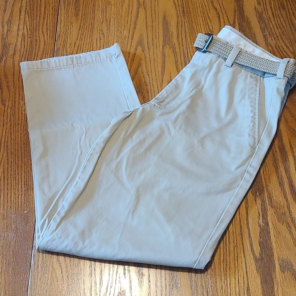 Mens Belted Tan Pants - Size 32 X 32